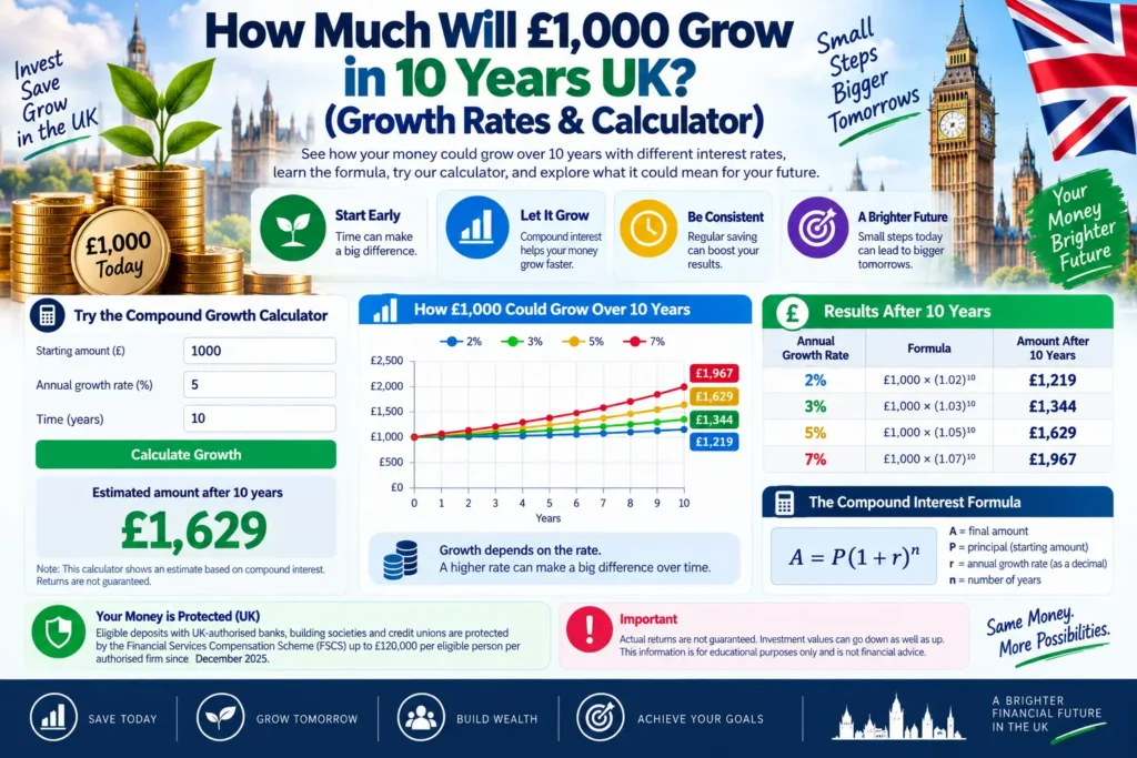 How Much Will £1,000 Grow in 10 Years UK