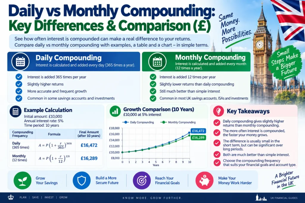 Daily vs monthly compounding